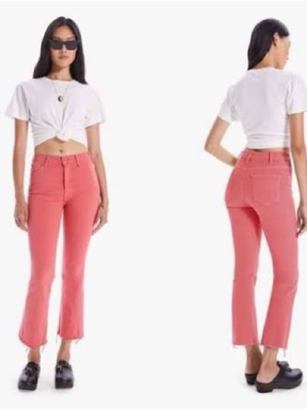 MOTHER jeans - The Hustler Ankle Fray - Bootcut Size 25 Pink Rose of Sharon